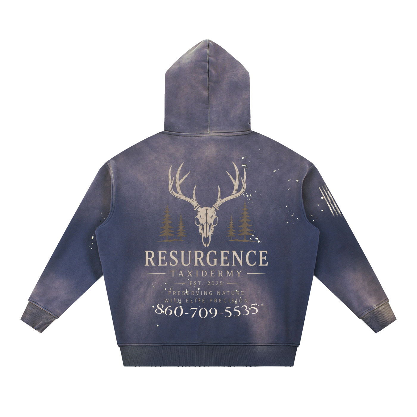 Vintage Washed Frayed Fleece Hoodie